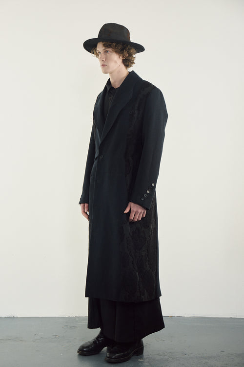 Belted Blade-cut Collar Coat