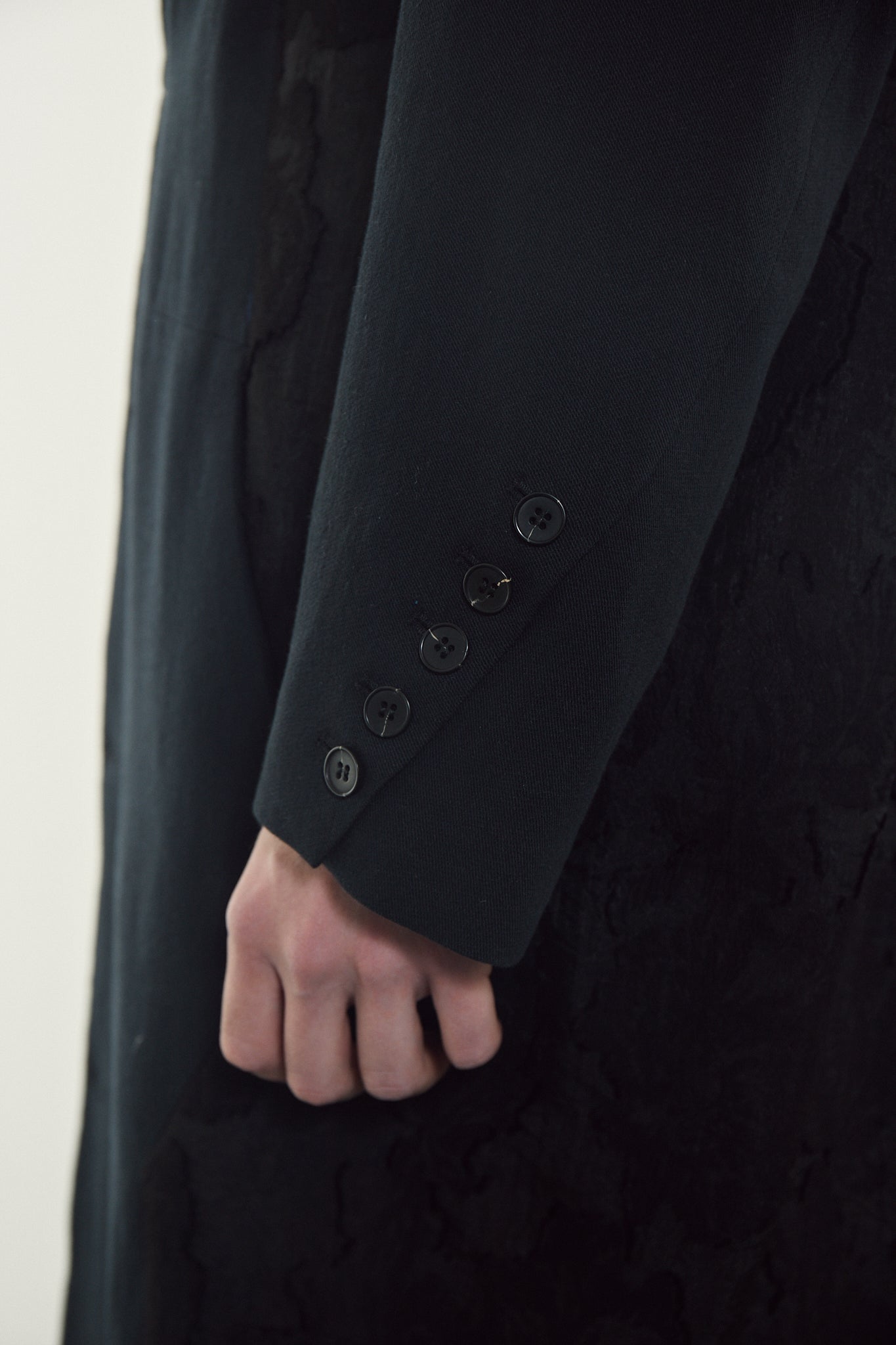 Belted Blade-cut Collar Coat