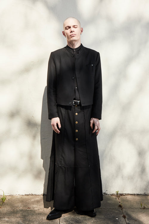 Cross-Seamed Wide Trousers