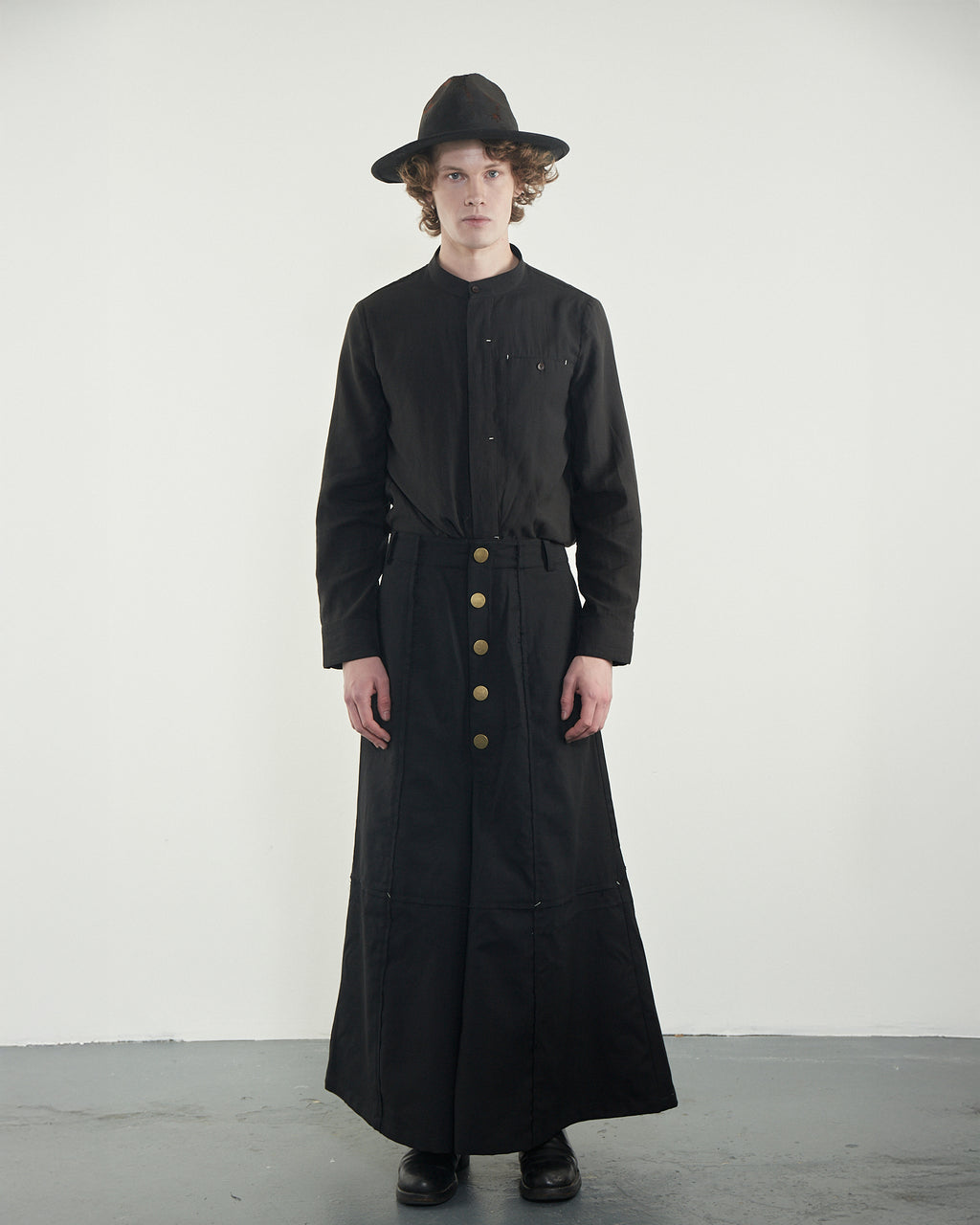 Cross-Seamed Wide Trousers